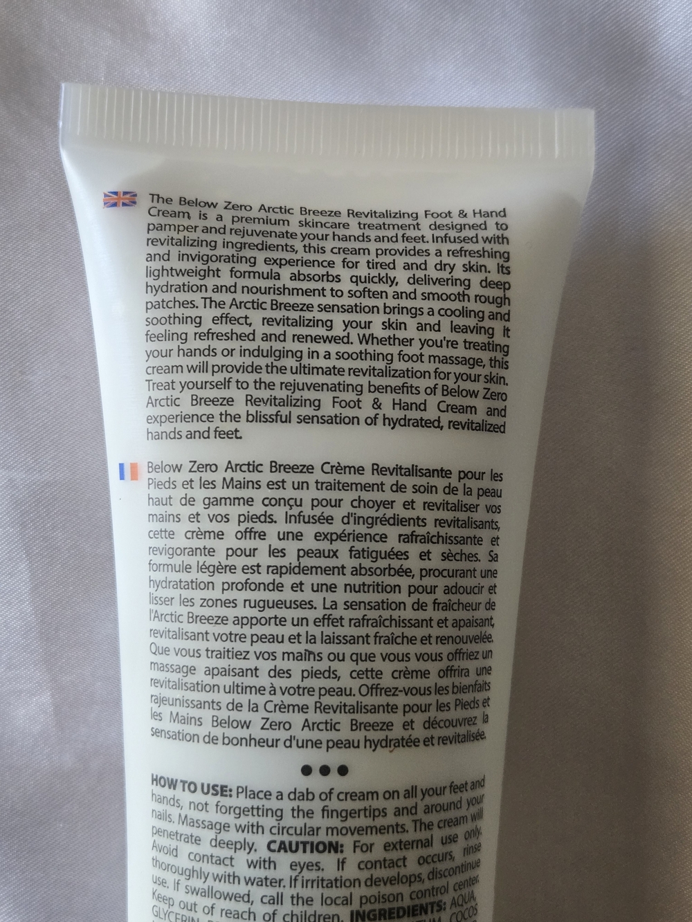 Below Zero Arctic Breeze Revitalizing Foot And Hand Cream 4.25 Fl Oz NWOT - Picture 5 of 5